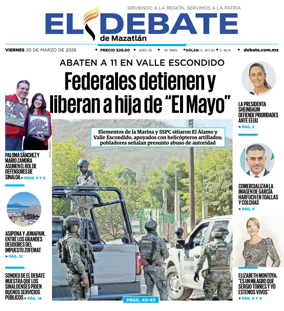 Cover of El Debate de Mazatlan