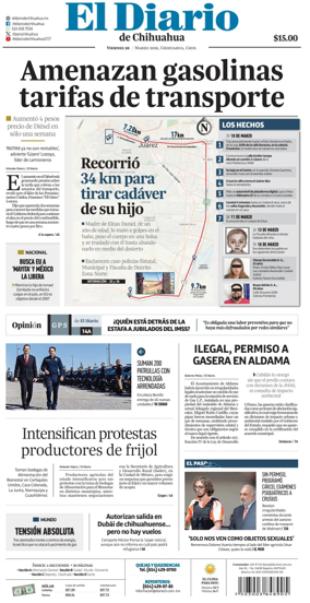 Cover of El Diario de Chihuahua
