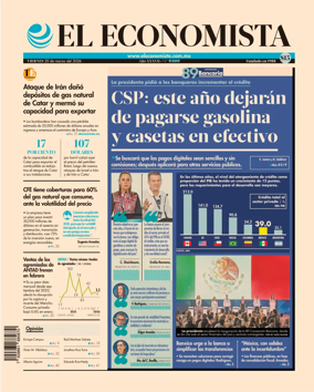 Cover of El Economista (Mexico)