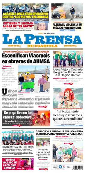Cover of La Prensa de Coahuila
