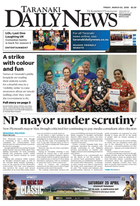 Cover of Taranaki Daily News