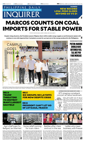 Cover of Philippine Daily Inquirer