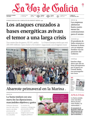 Cover of La Voz de Galicia (A Coruna)