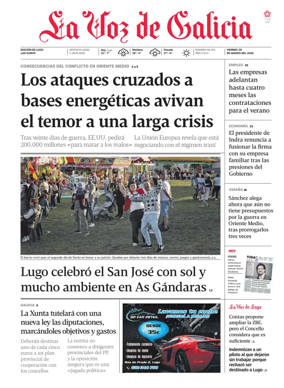 Cover of La Voz de Galicia (Lugo)