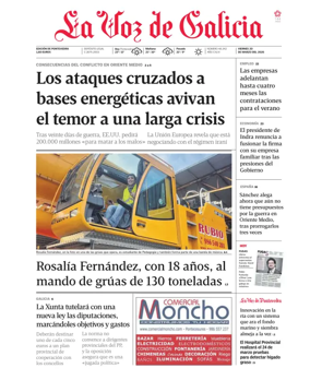 Cover of La Voz de Galicia (Pontevedra)