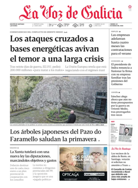 Cover of La Voz de Galicia (Santiago)