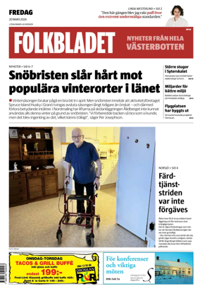 Cover of Folkbladet Vasterbotten
