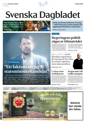 Cover of Svenska Dagbladet