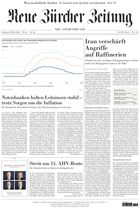 Cover of Neue Zurcher Zeitung