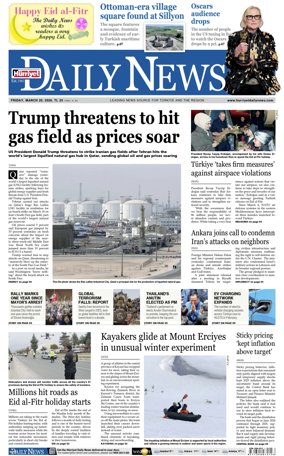 Cover of Hurriyet Daily News & Economic Review