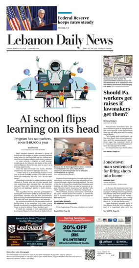 Cover of Lebanon Daily News