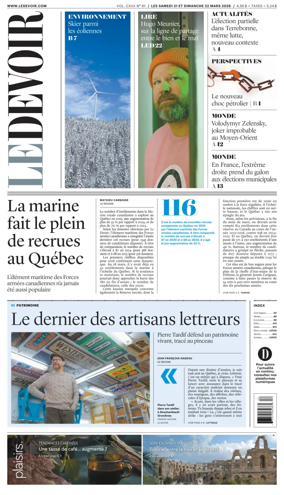 Cover of Le Devoir