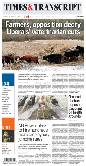 Cover of Times & Transcript