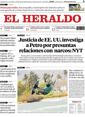 Cover of El Heraldo (Colombia)