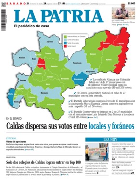 Cover of La Patria (Colombia)