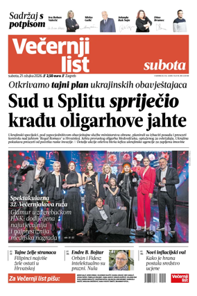 Cover of Vecernji list - Zagreb