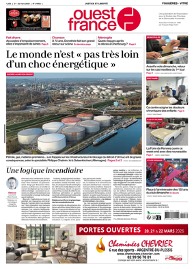 Cover of Ouest-France (Fougeres Vitre)