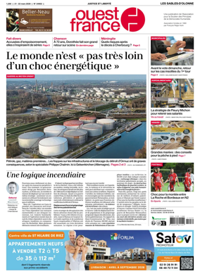 Cover of Ouest France (Les Sables-d'Olonne)
