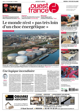 Cover of Ouest France (Redon / Pays de Vilaine)