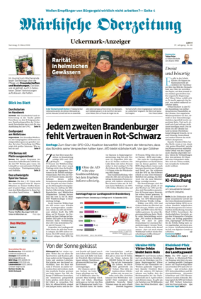 Cover of Markische Oderzeitung Uckermarkanzeiger