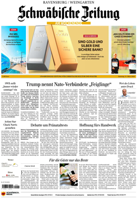 Cover of Schwabische Zeitung (Ravensburg / Weingarten)