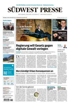 Cover of Sudwest Presse - Metzinger Uracher Volksblatt - Der Ermstalbote