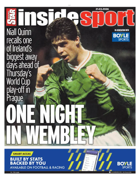 Cover of Irish Daily Star - Inside Sport