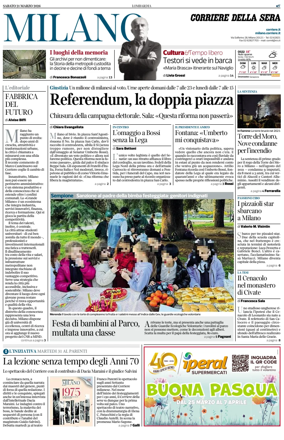 Cover of Corriere della Sera (Milano)
