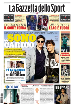 Cover of La Gazzetta dello Sport - Roma