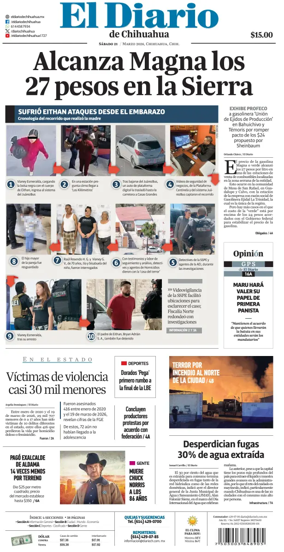 Cover of El Diario de Chihuahua