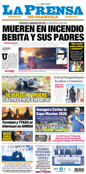 Cover of La Prensa de Coahuila