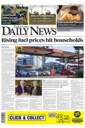 Cover of Taranaki Daily News