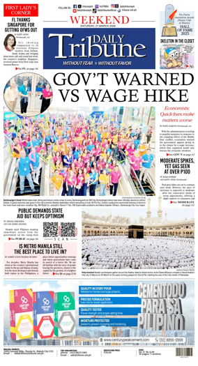 Cover of Daily Tribune (Philippines)