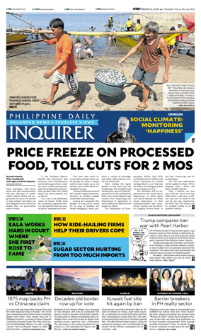 Cover of Philippine Daily Inquirer