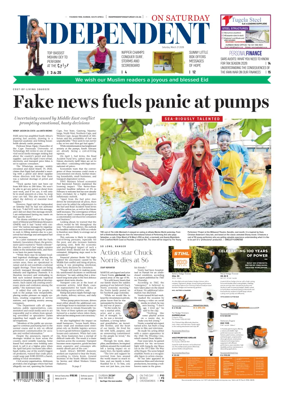 Cover of The Independent on Saturday