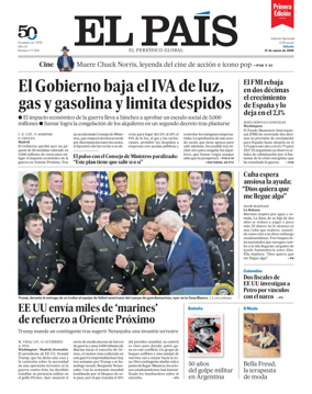 Cover of EL PAIS primera edicion