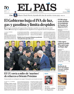 Cover of El Pais Madrid