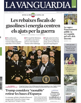 Cover of La Vanguardia (Catalonia - 1st edition)