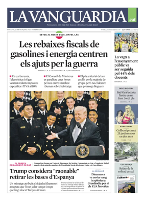 Cover of La Vanguardia (Catala)