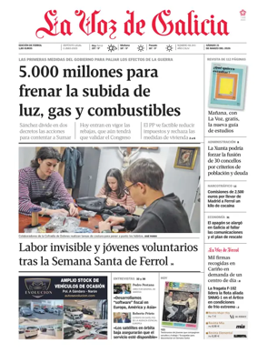 Cover of La Voz de Galicia (Ferrol)