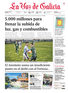 Cover of La Voz de Galicia (Ourense)