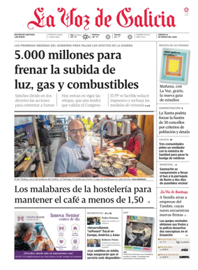 Cover of La Voz de Galicia (Santiago)