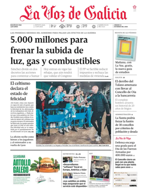 Cover of La Voz de Galicia (Vigo)