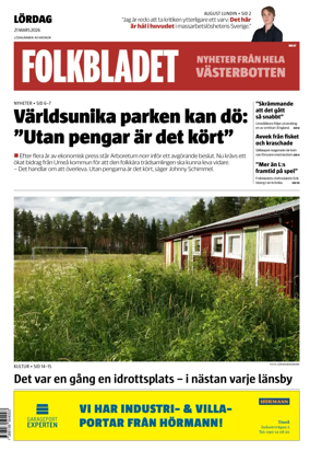 Cover of Folkbladet Vasterbotten