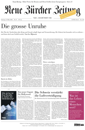 Cover of Neue Zurcher Zeitung