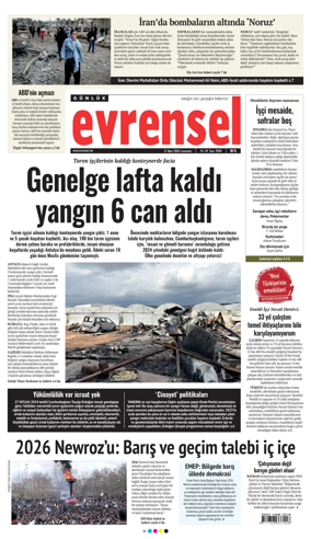Cover of Evrensel Gazetesi