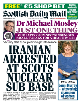 Cover of Scottish Daily Mail