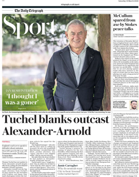 Cover of The Daily Telegraph - Sport Saturday