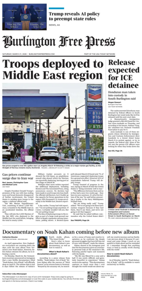 Cover of Burlington Free Press