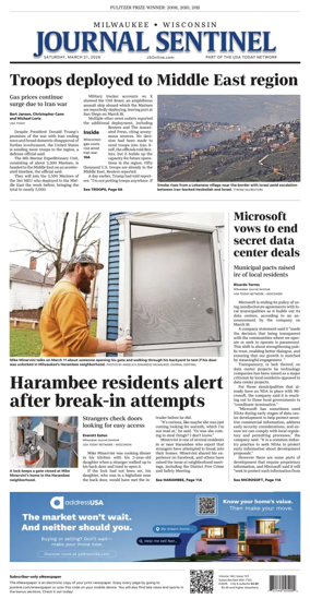 Cover of Milwaukee Journal Sentinel